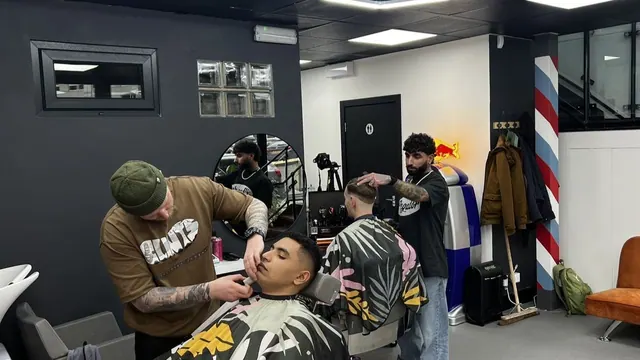 Inside the shop, cuts in progress